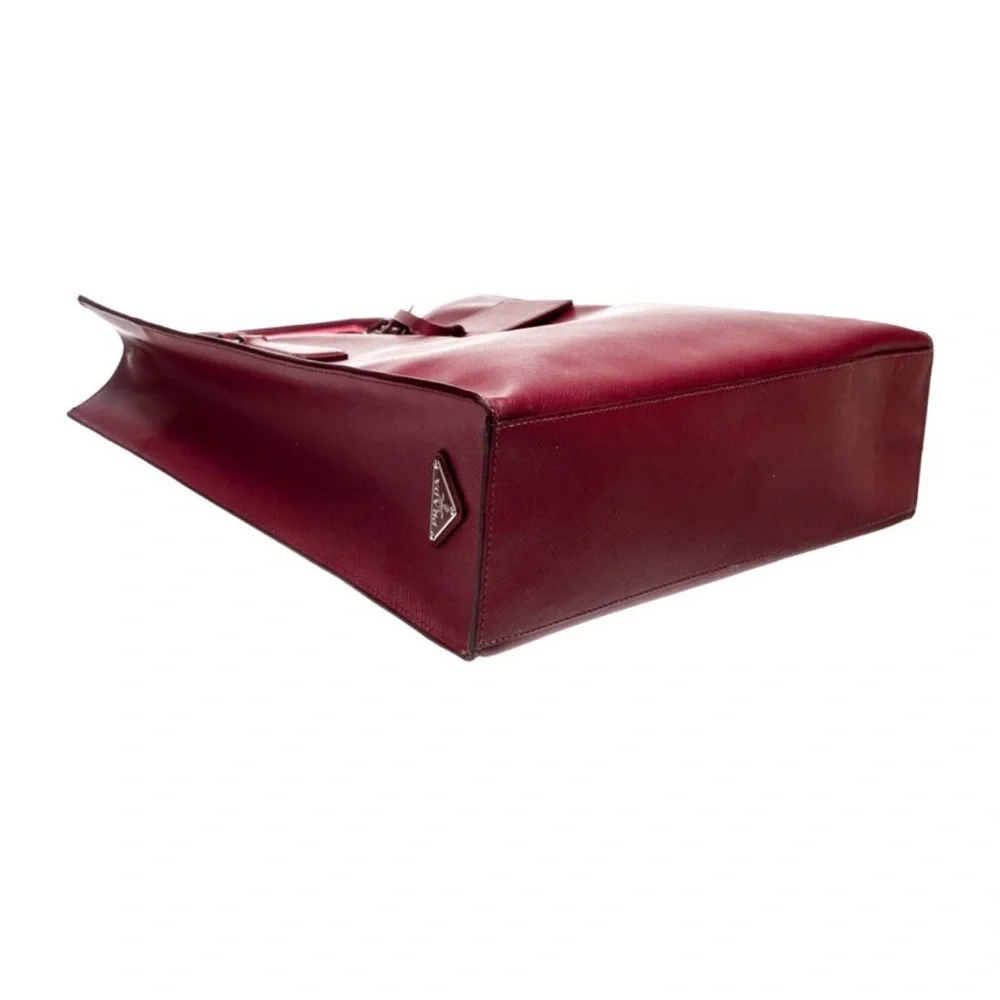 Prada Saffiano red leather handle bag - Picture 4 of 6